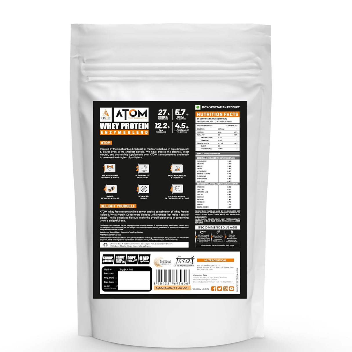 AS-IT-is Atom Whey Protein with Digestive Enzymes (2kg)