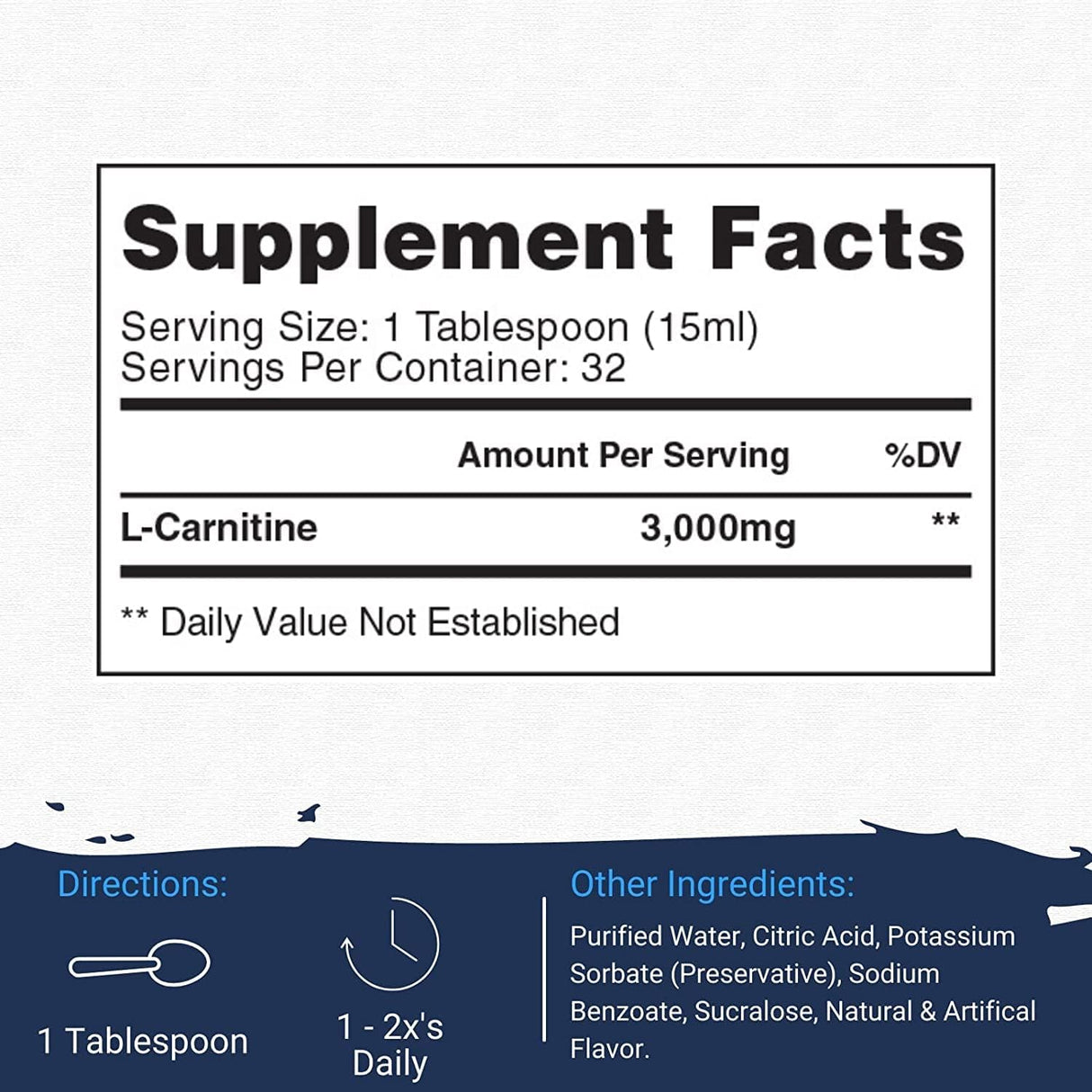 Gaspari Liquid L-Carnitine 3000mg - (30 Servings)
