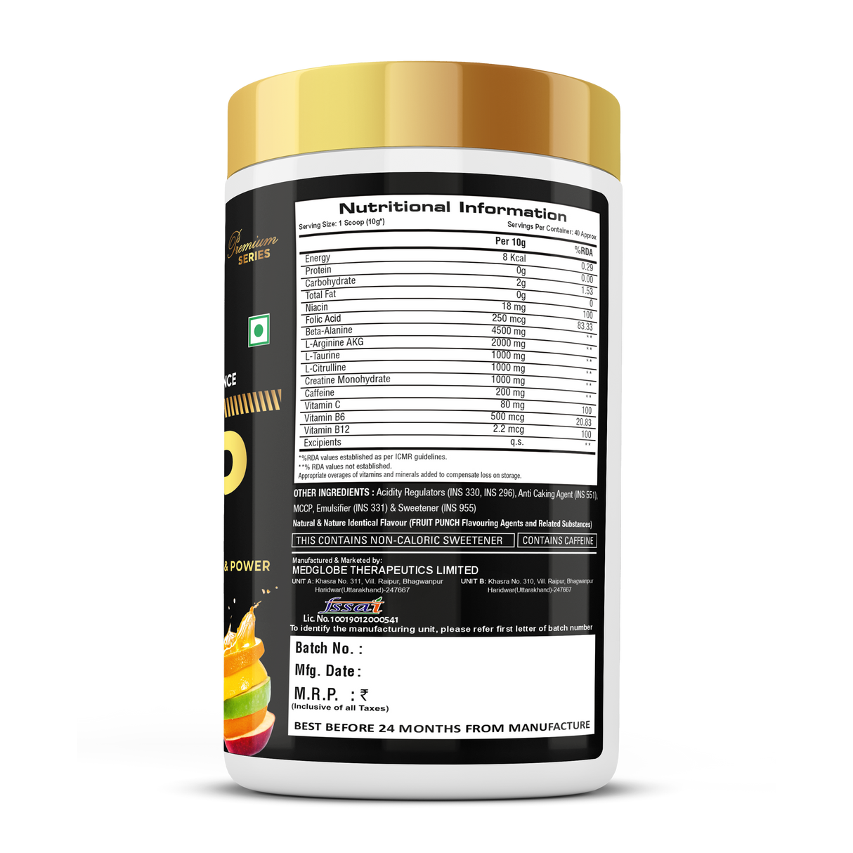 Premium Series AMP Pre Workout - 400gm (40 Servings)