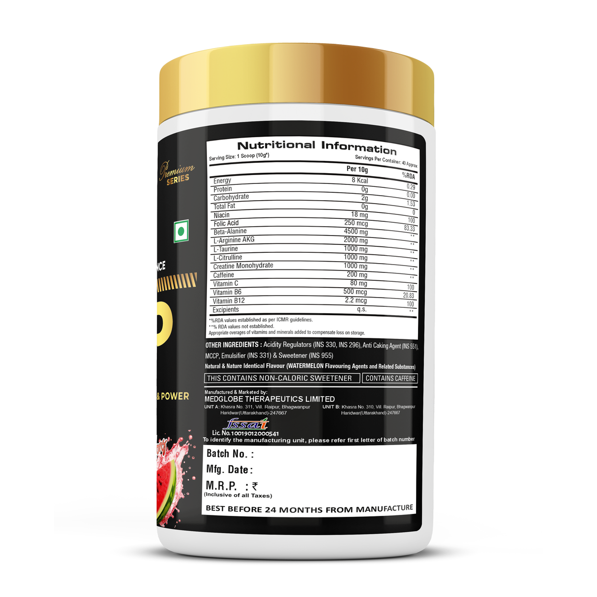 Premium Series AMP Pre Workout - 400gm (40 Servings)