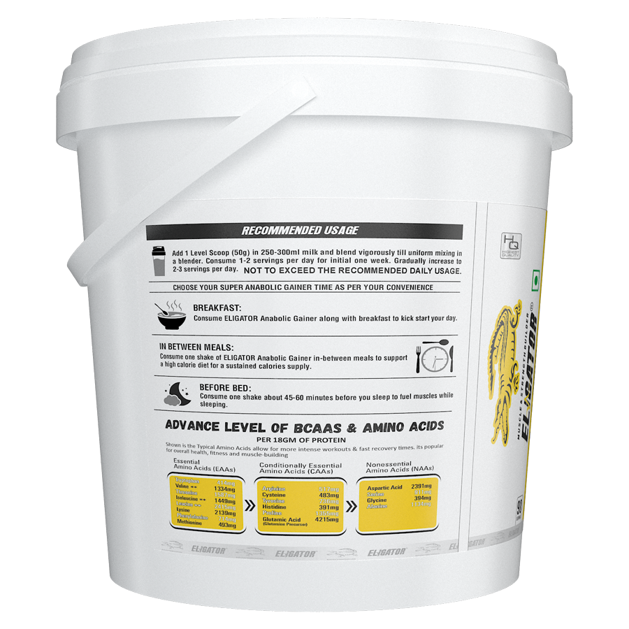 Eligator Anabolic Gainer 4.5kg with free Creatine Monohydrate - 100g & shaker
