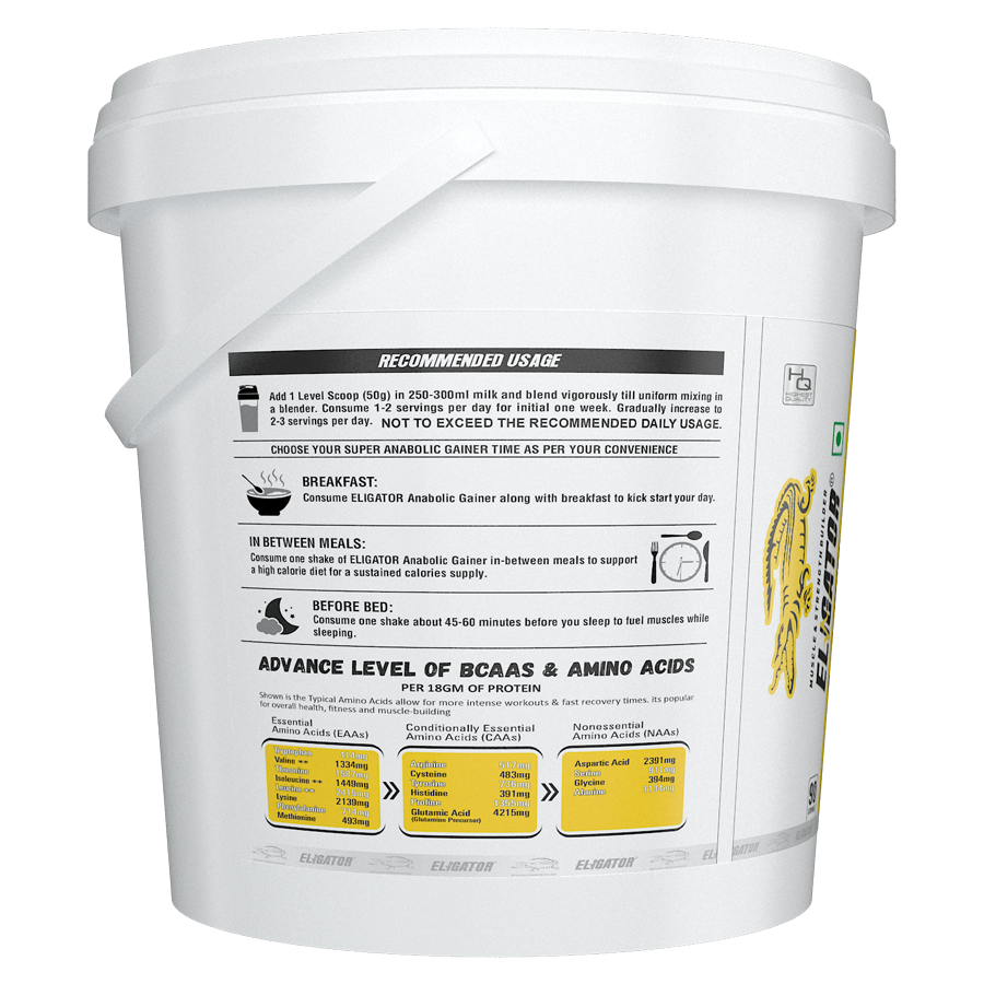 Eligator Anabolic Gainer 4.5kg with free Creatine Monohydrate - 100g & shaker