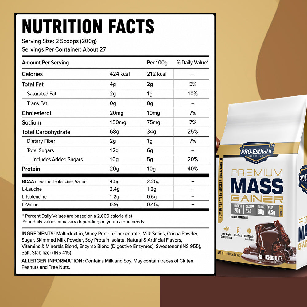 Pro-Esthatic Premium Mass Gainer 12lbs (5.44kg)