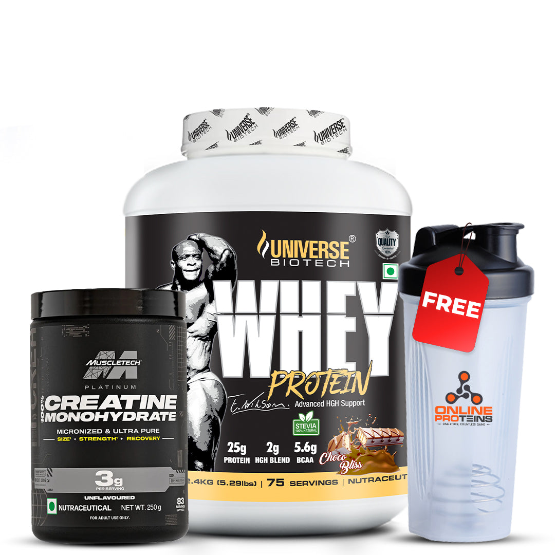 Universe Biotech Whey Protein with MuscleTech Platinum 100% Creatine Monohydrate