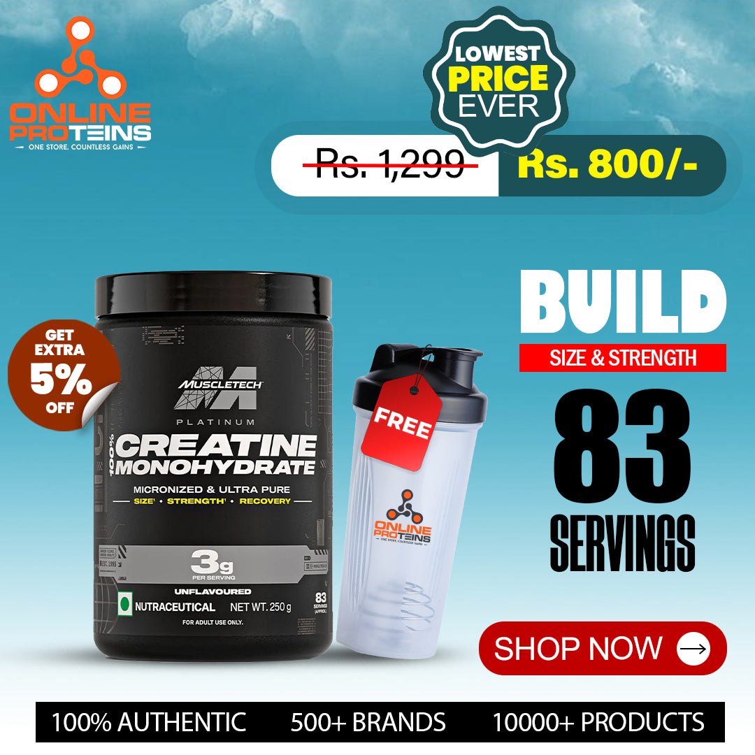 MuscleTech Platinum 100% Creatine - 250g (83 Servings) Unflavoured