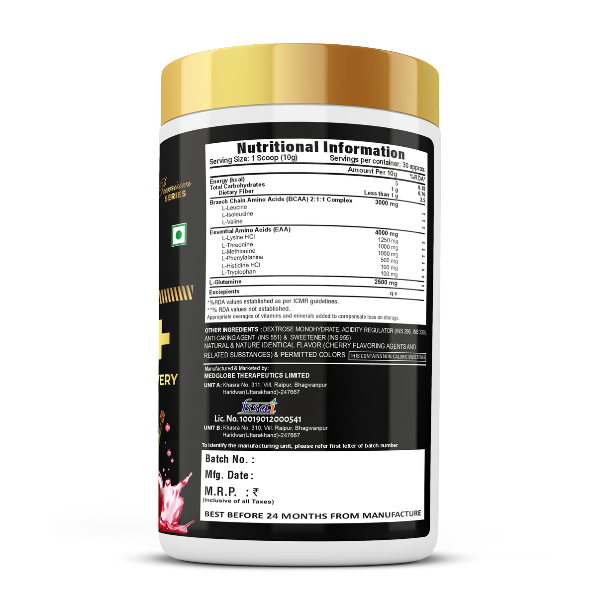 Premium Series EAA+ (Essential Amino Acid) - 300g (30 Servings)
