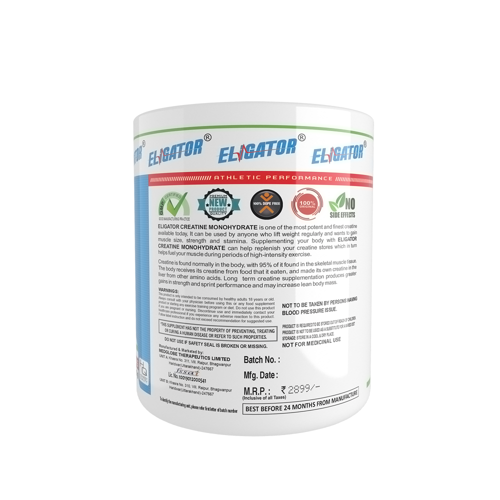 Eligator Creatine Monohydrate 250gm 50 Servings