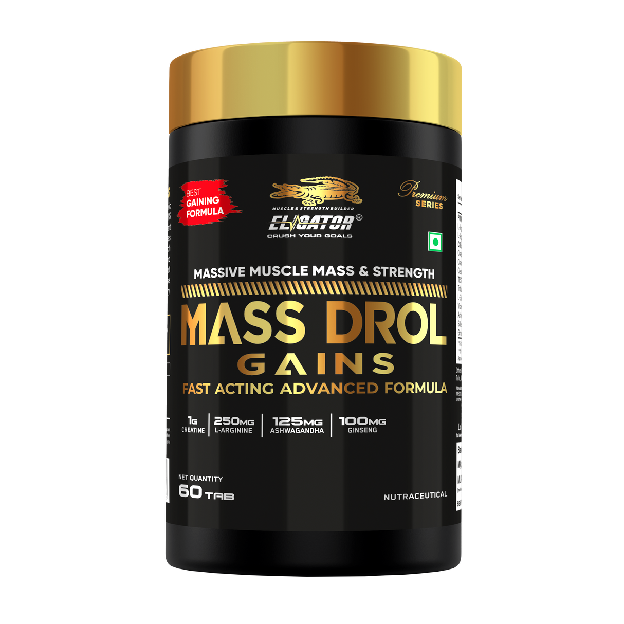 Eligator Premium Series Mass Drol Gains 60 Tablets 30 Servings