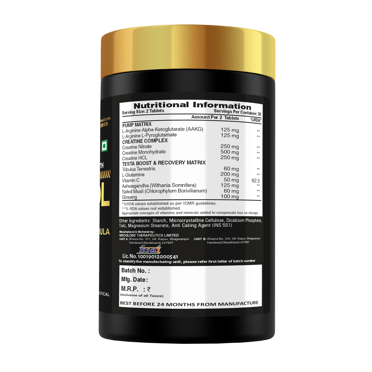Eligator Premium Series Mass Drol Gains 60 Tablets 30 Servings