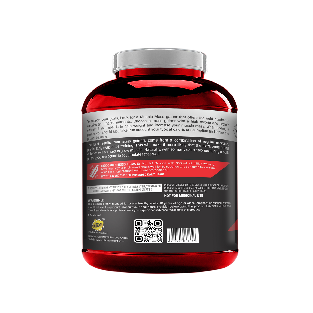 Platinum Nutrition Muscle Mass Gainer Chocolate 2.7 Kg