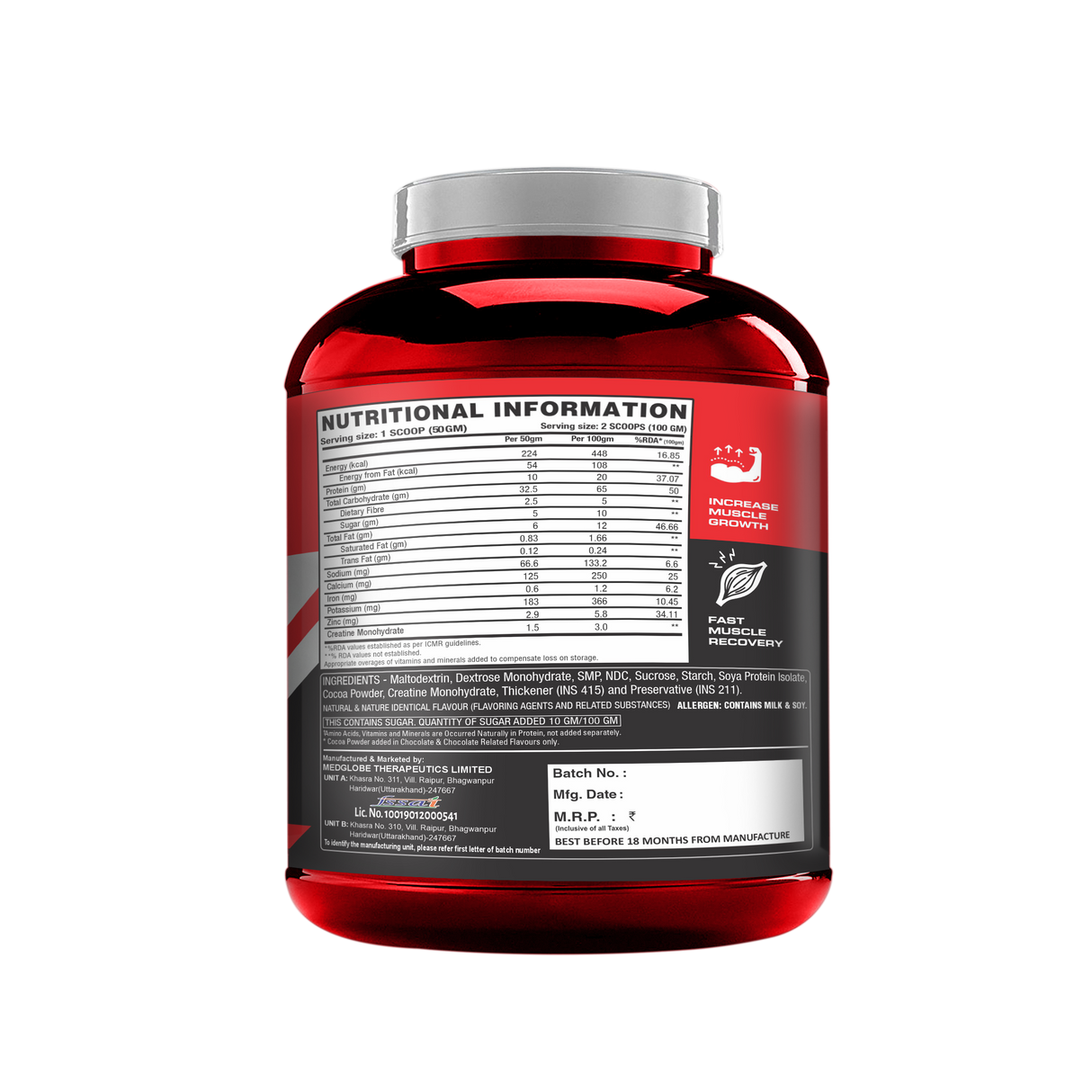 Platinum Nutrition Muscle Mass Gainer Chocolate 2.7 Kg