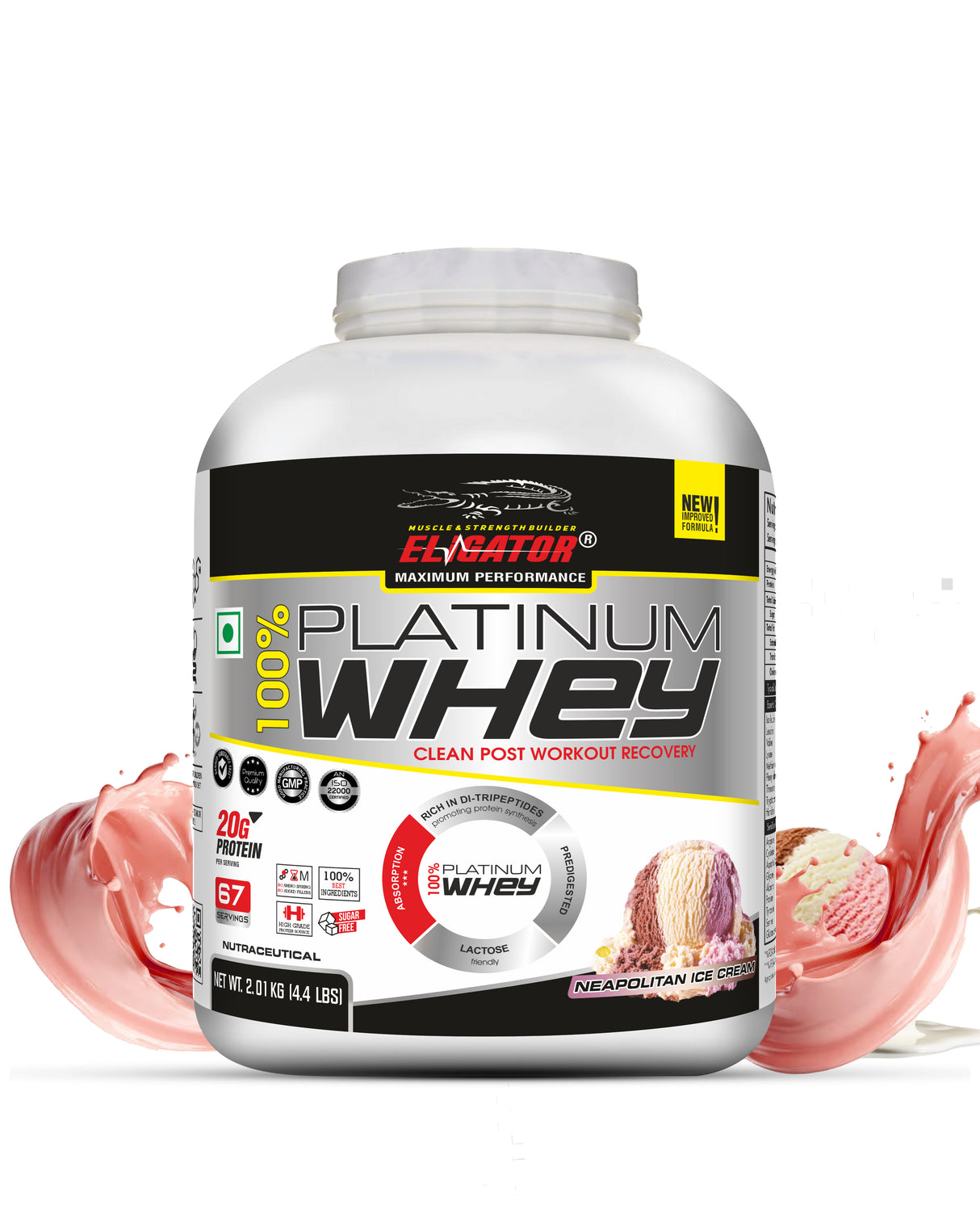 Eligator 100% Platinum Whey 2Kg 67 Servings