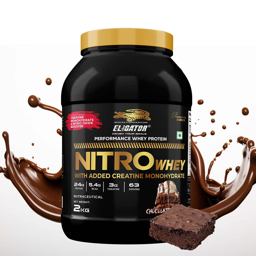 Eligator Premium Series Nitro Whey Protein With Added Creatine Monohydrate 2kg 63 Servings