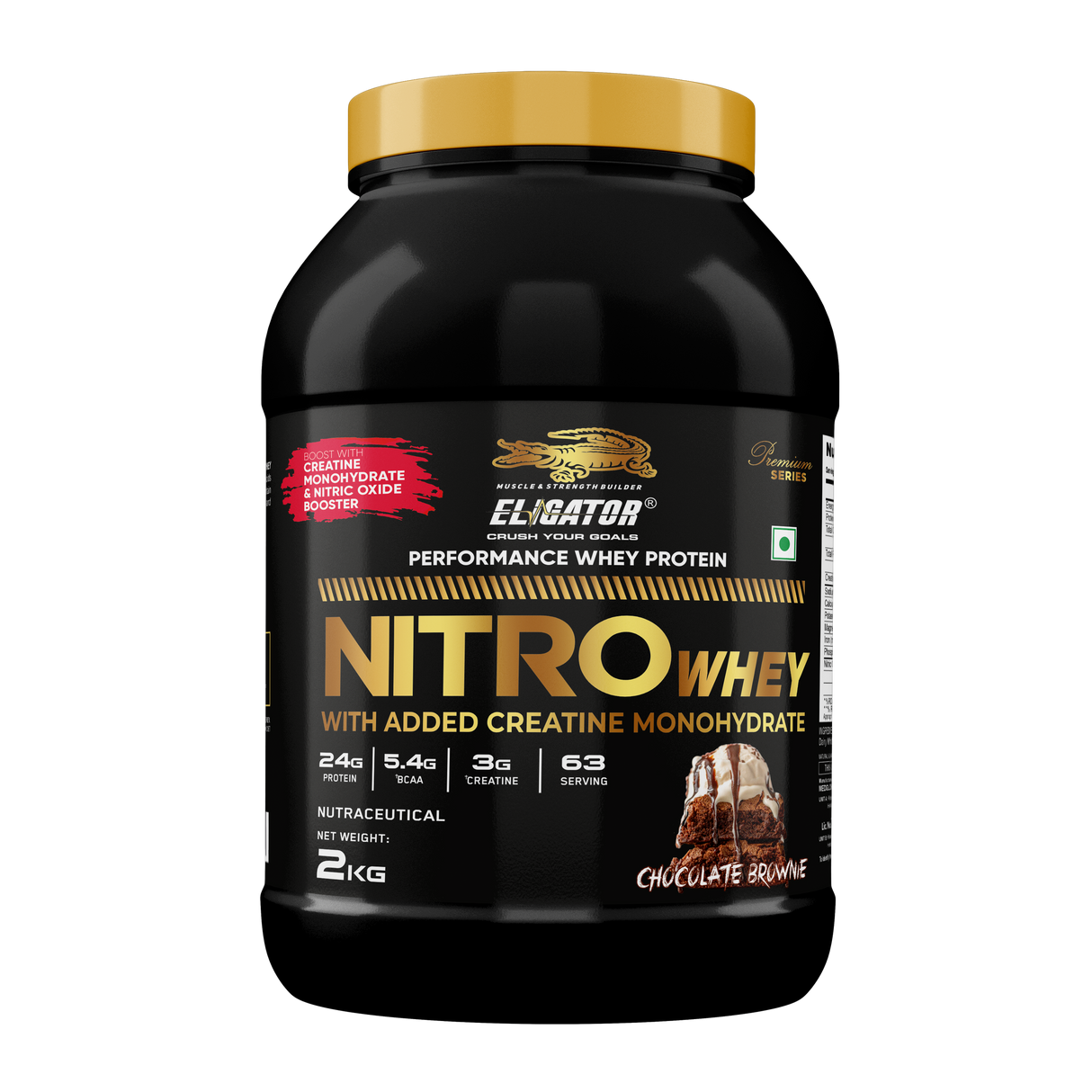 Premium Series Nitro Whey - Nitro Whey Protein With Added Creatine Monohydrate - 2kg