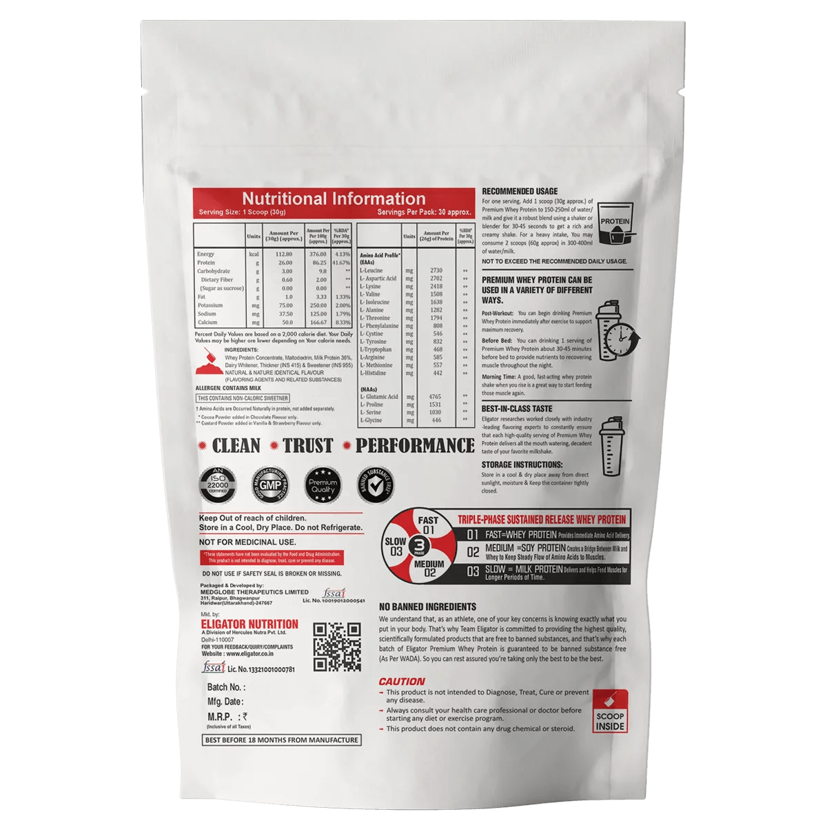 Eligator Premium Whey Protein 900gm
