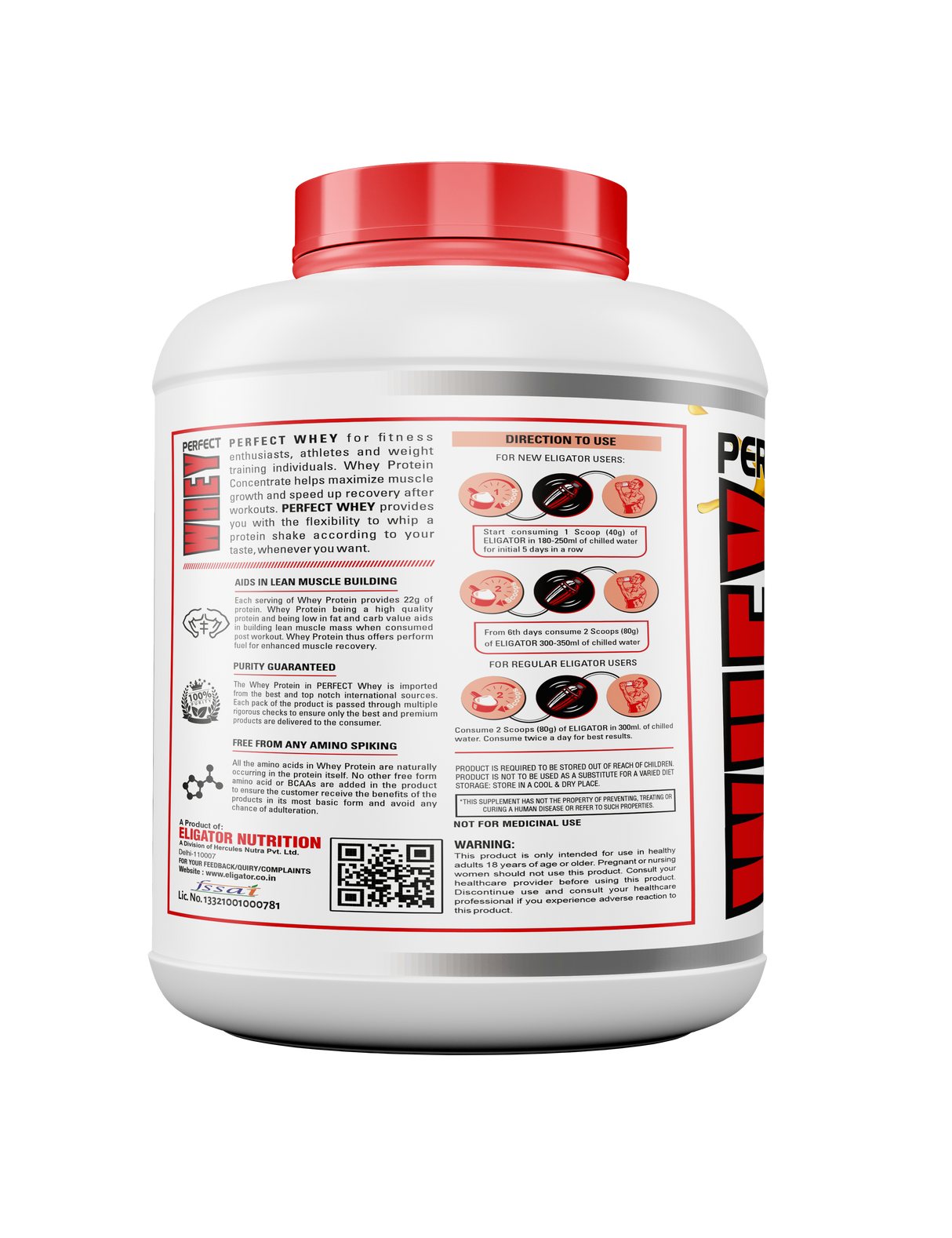 Eligator Perfect Whey Protein Powder- 2KG (4.4LBS)