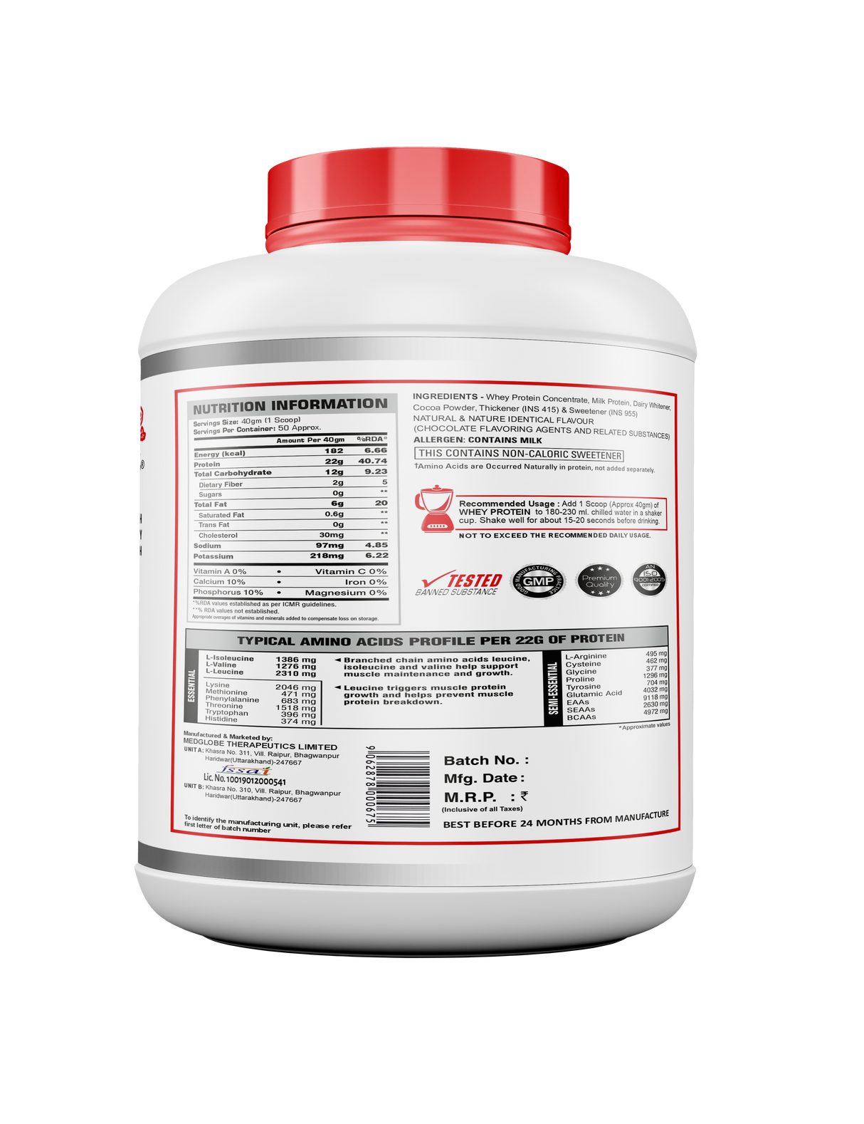 Eligator Perfect Whey Protein Powder- 2KG (4.4LBS)