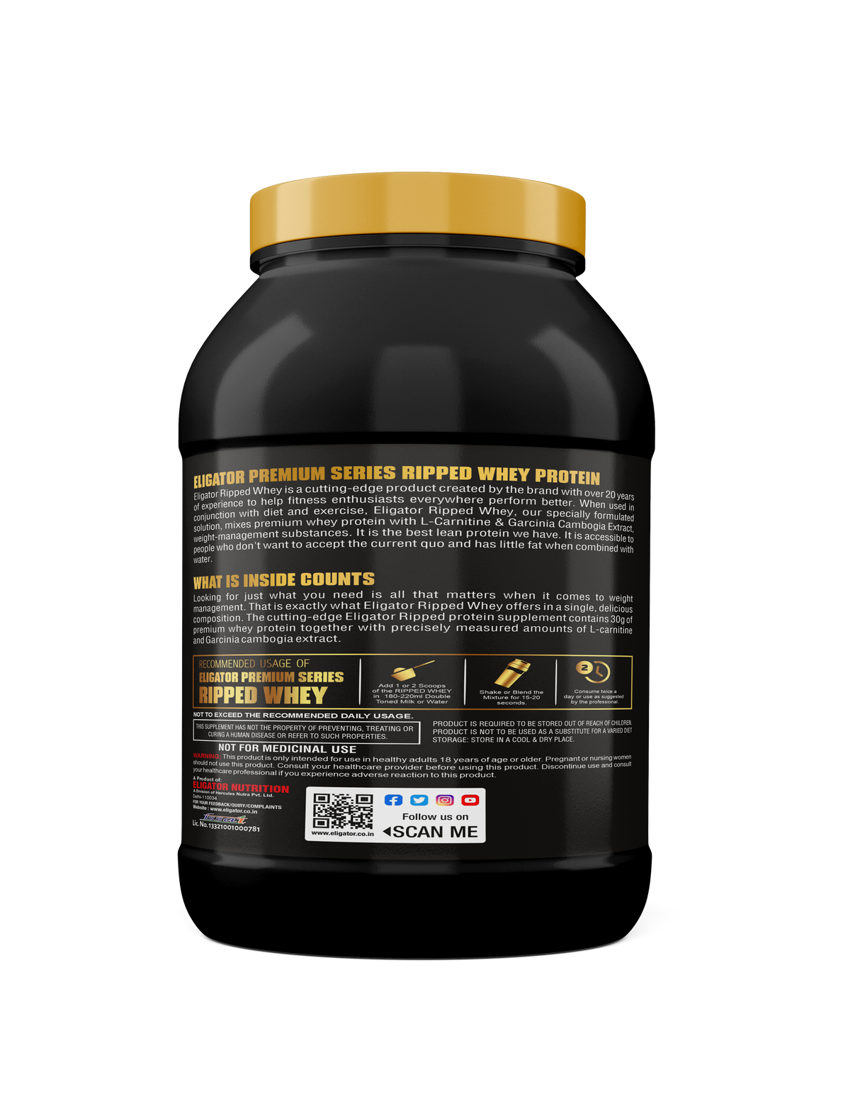 Premium Series Ripped Whey - 100% Fusion Ripped Whey Protein - 2kg