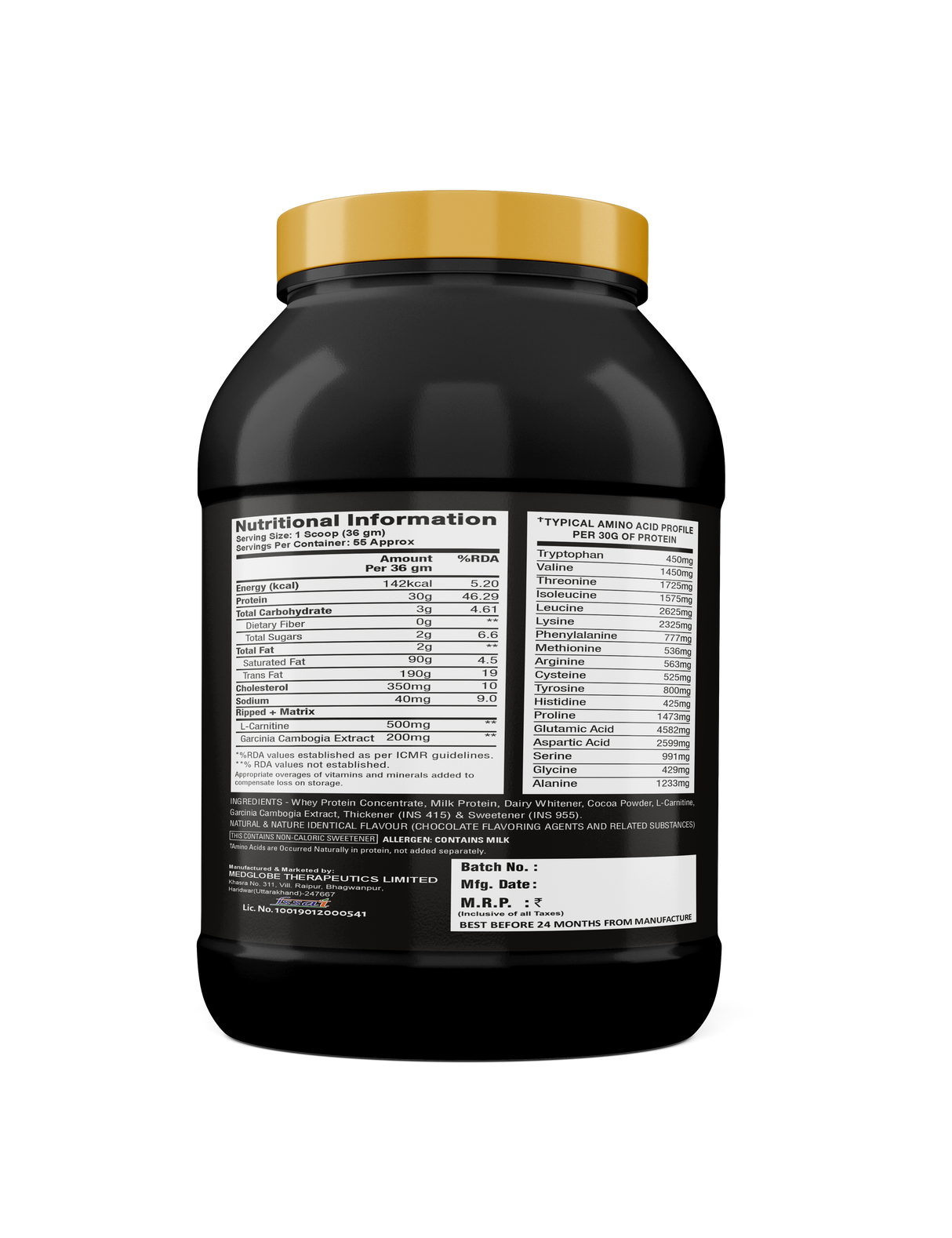 Premium Series Ripped Whey - 100% Fusion Ripped Whey Protein - 2kg