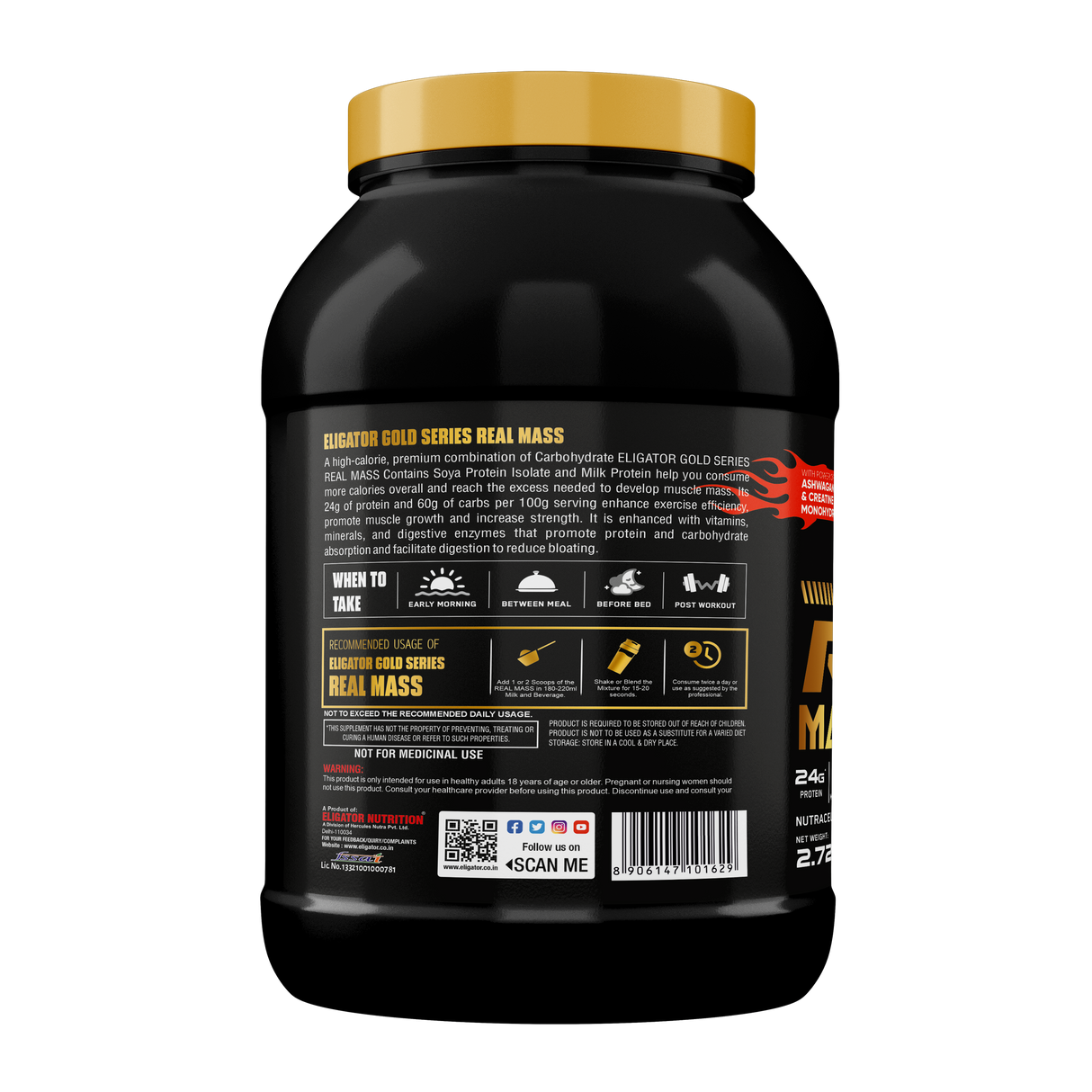 Eligator Premium Series Real Mass - Advance Lean Mass Formula 2.72kg