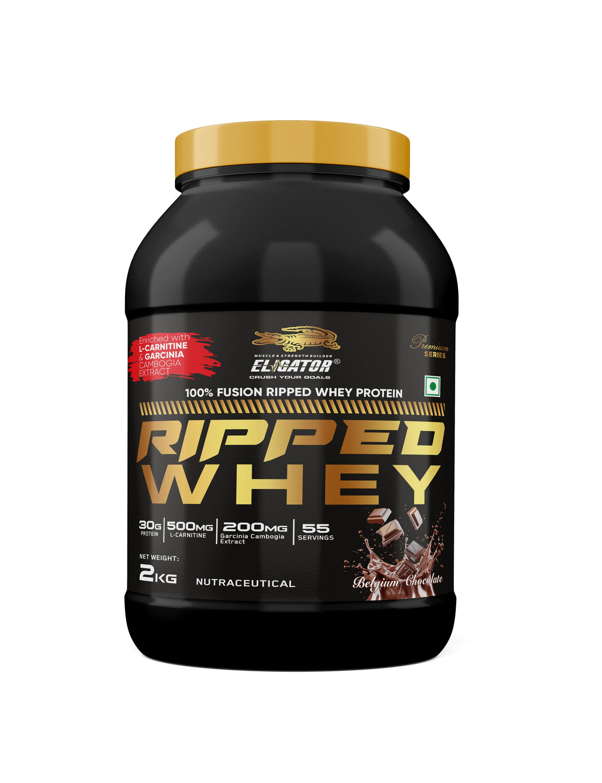 Eligator Premium Series Ripped Whey - 100% Fusion Ripped Whey Protein 2kg 55 Servings