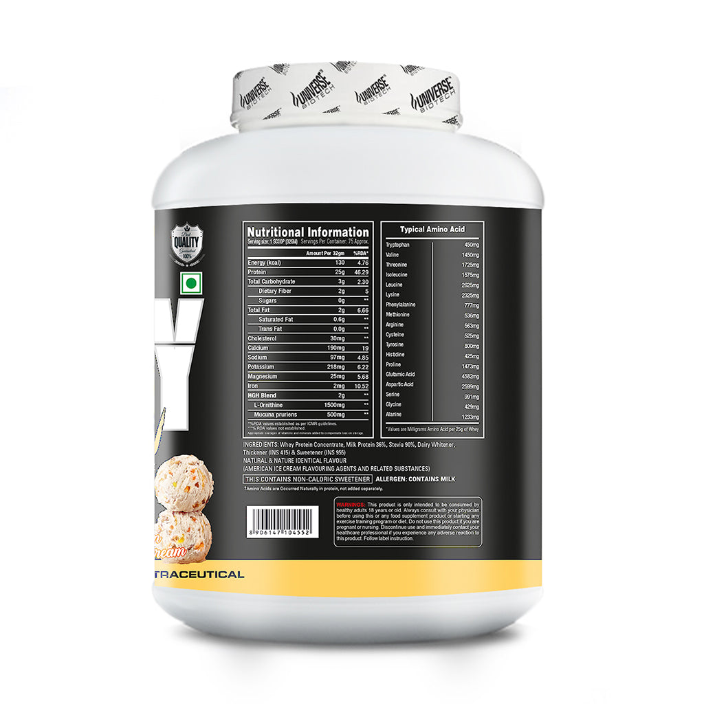 Universe Biotech Whey Protein 5.29lbs (2.4kg) 75 Servings