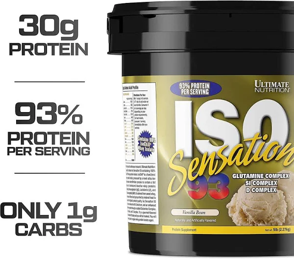Ultimate Nutrition ISO Sensation 93 (Vanilla Bean) Whey Protein (2.27 kg, Vanilla Bean)