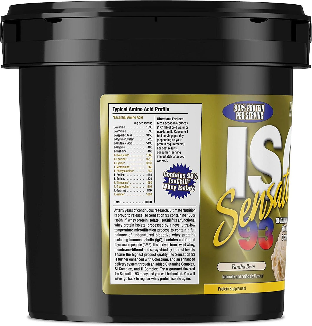 Ultimate Nutrition ISO Sensation 93 (Vanilla Bean) Whey Protein (2.27 kg, Vanilla Bean)