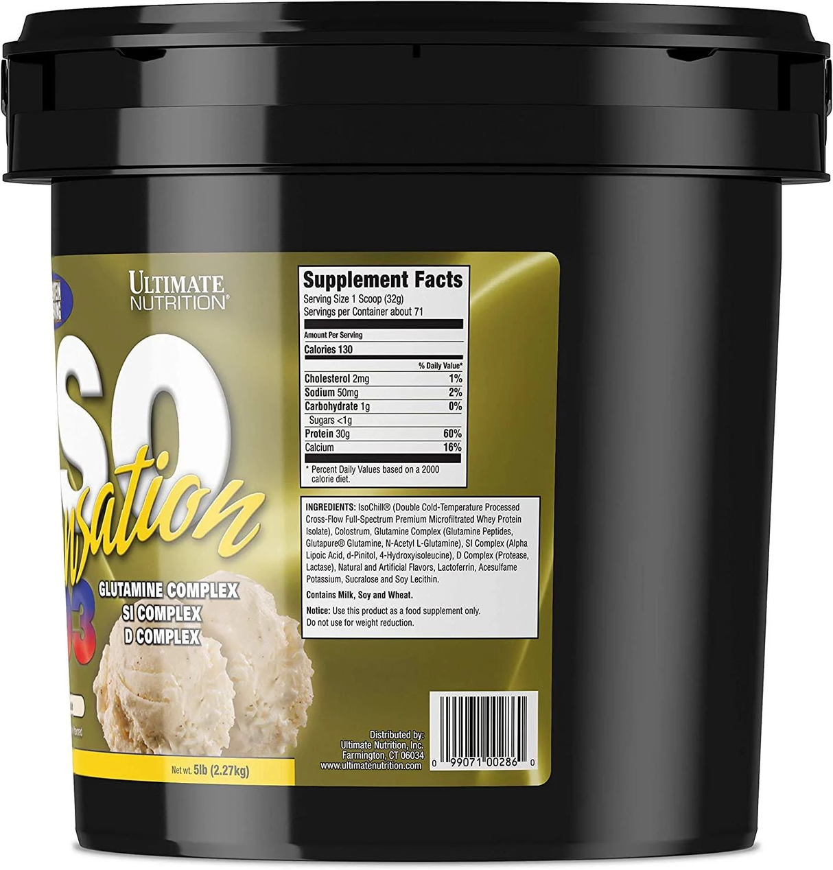 Ultimate Nutrition ISO Sensation 93 (Vanilla Bean) Whey Protein (2.27 kg, Vanilla Bean)