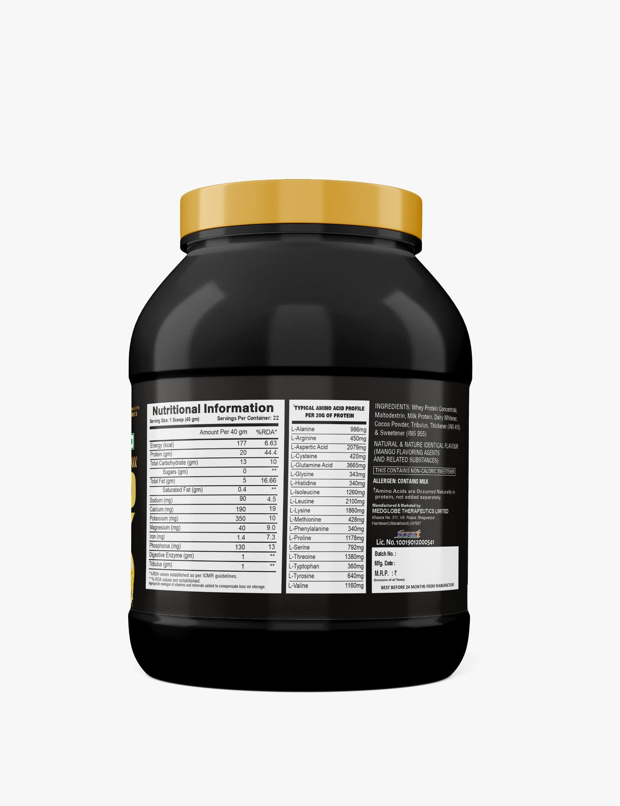 Eligator Premium Series Gold Whey - Whey Protein Concentrate