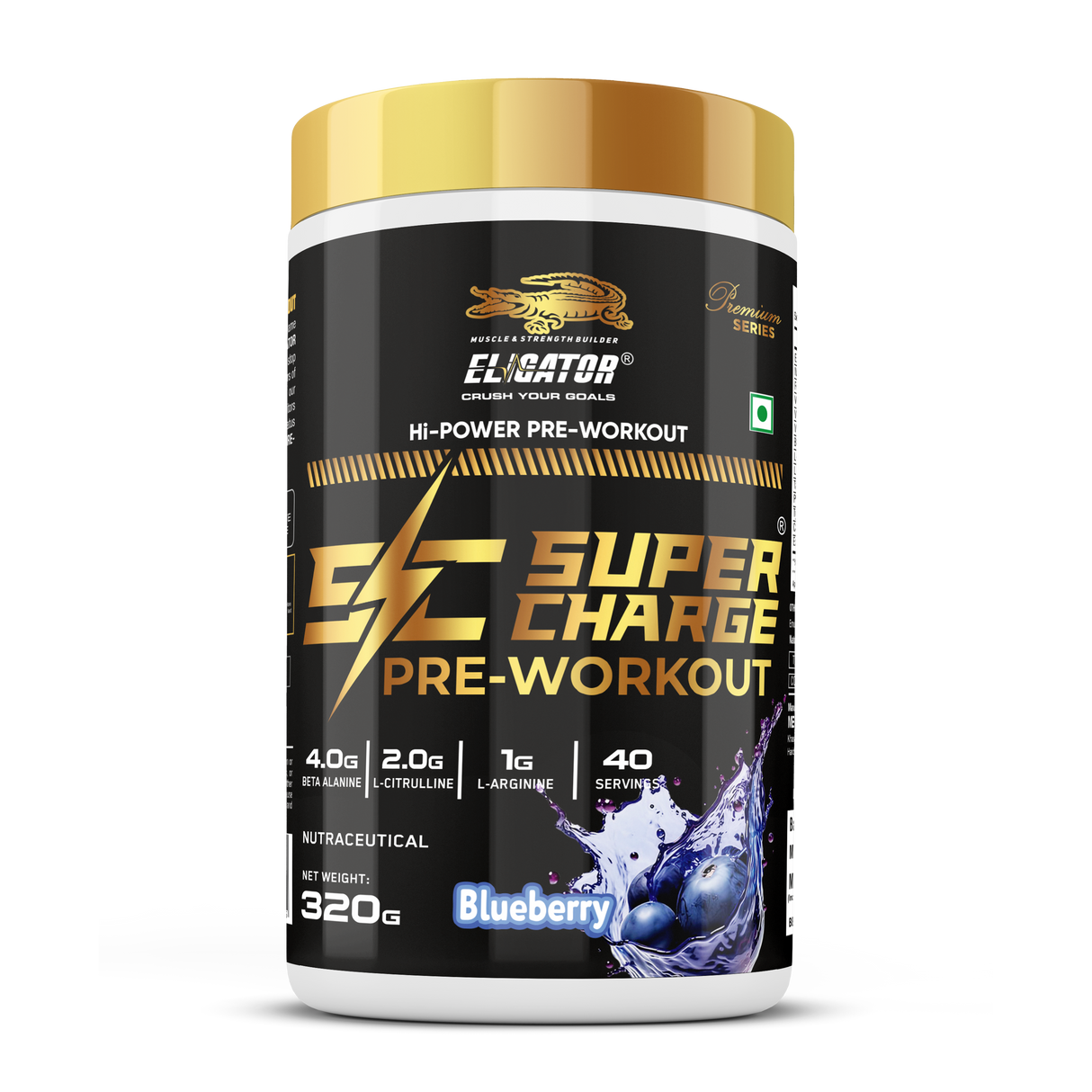 Eligator Premium Series Super Charge Pre Workout 350gm 35 Servings
