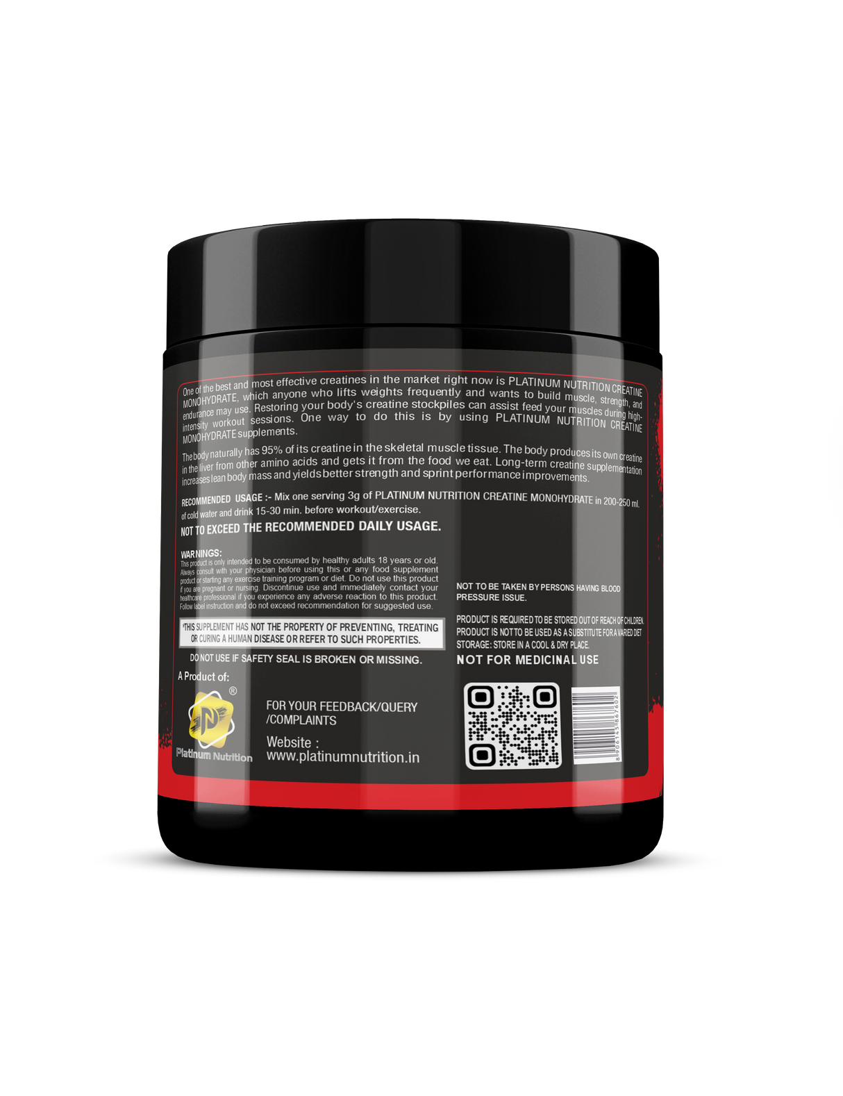 Platinum Nutrition Creatine Monohydrate 250g Unflavored