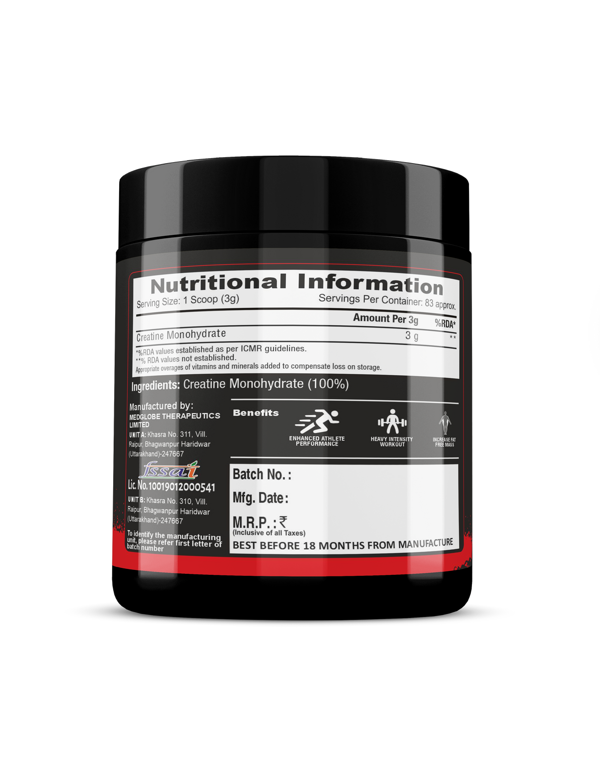 Platinum Nutrition Creatine Monohydrate 250g Unflavored