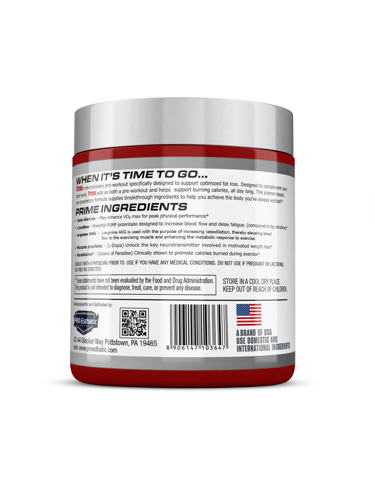 Pro-Esthatic Nutrition Psycho Pre-Workout