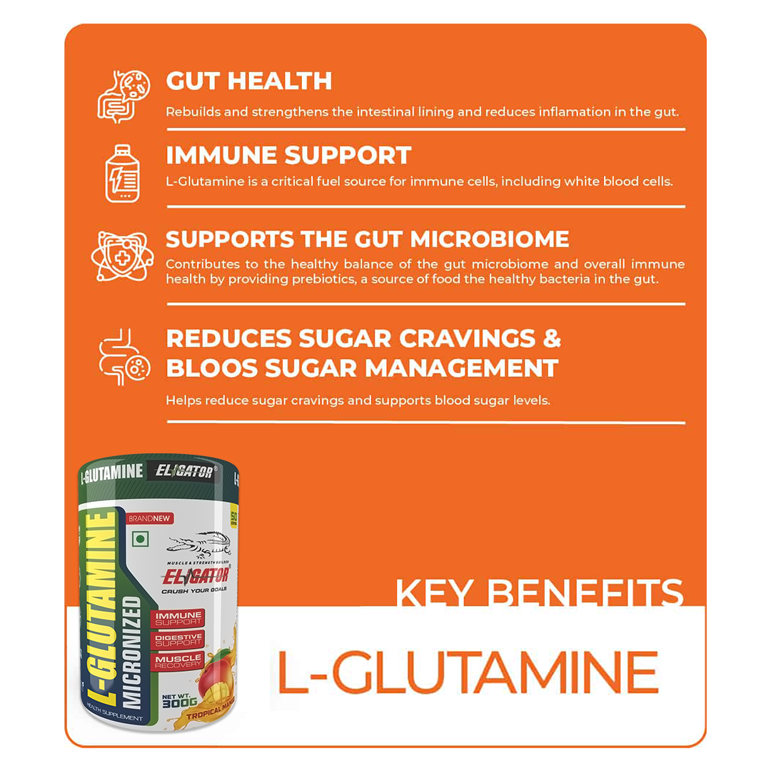Eligator Glutamine - 300g (50 Servings)