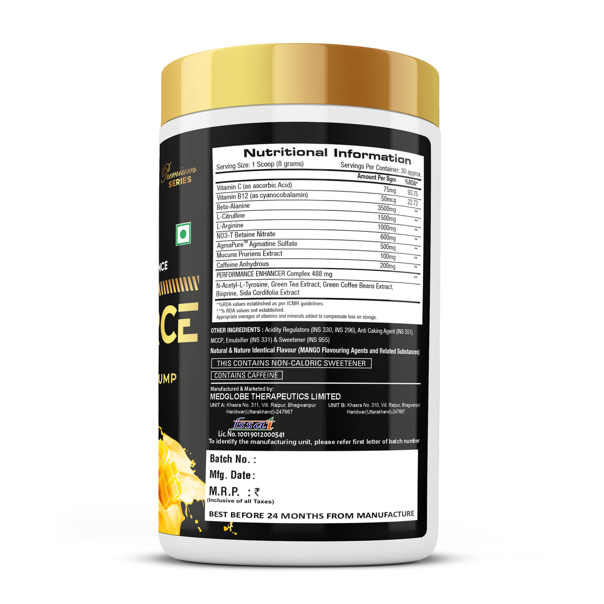 Premium Series Mahaforce Pre-Workout - 240gm (30 Servings)