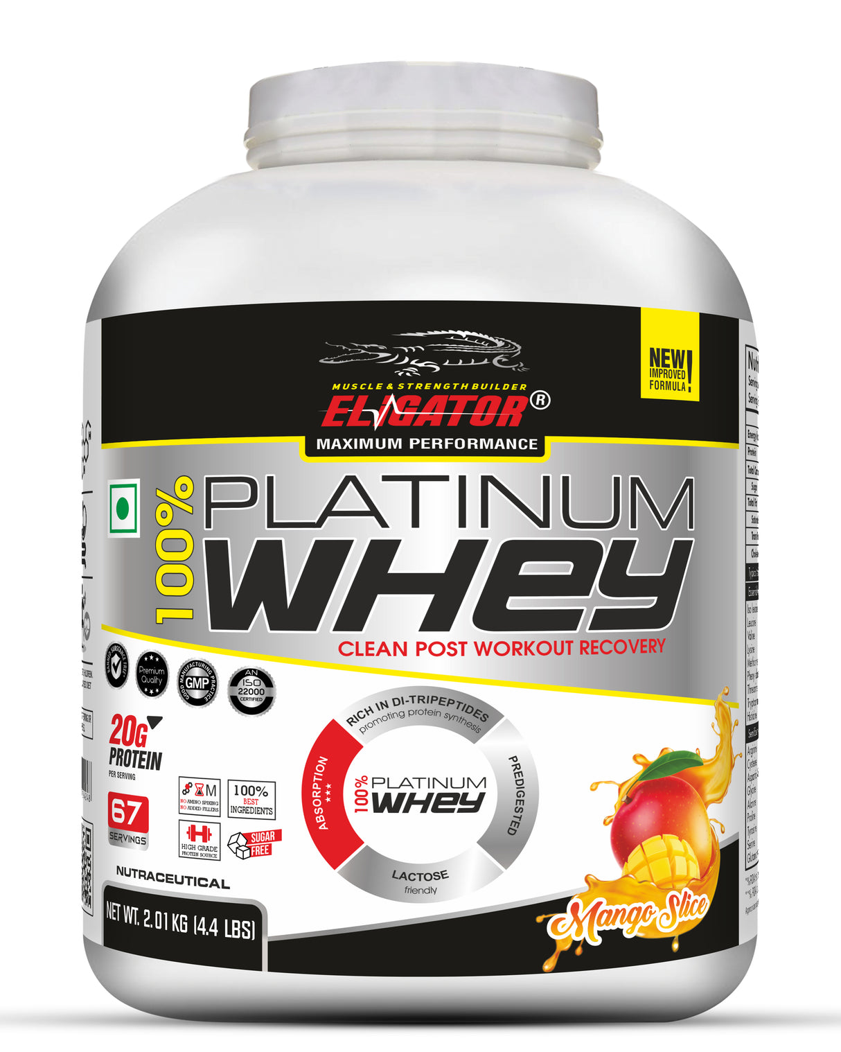 Eligator 100% Platinum Whey 2Kg 67 Servings