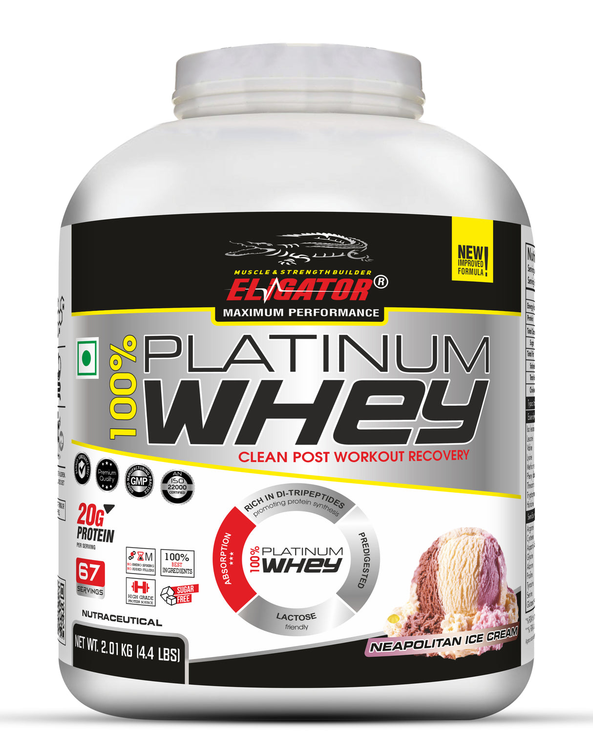 Eligator 100% Platinum Whey 2Kg 67 Servings
