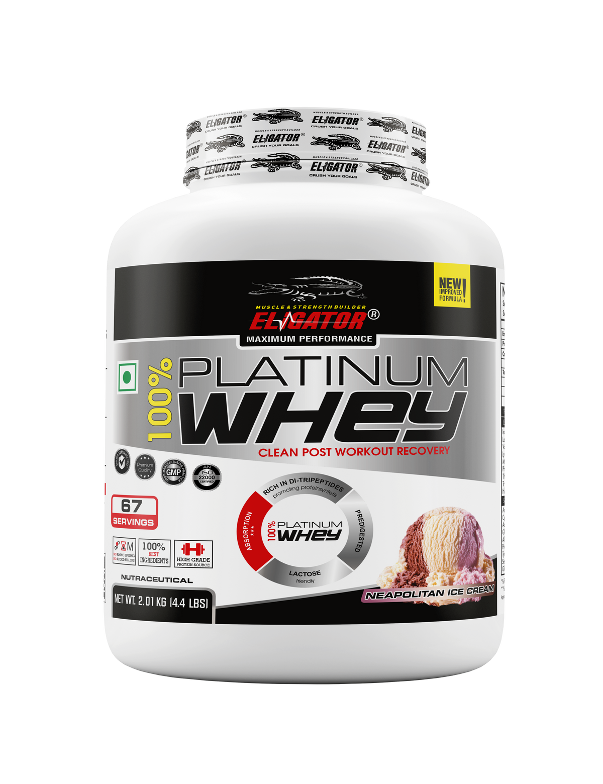 Eligator 100% Platinum Whey 2Kg 67 Servings