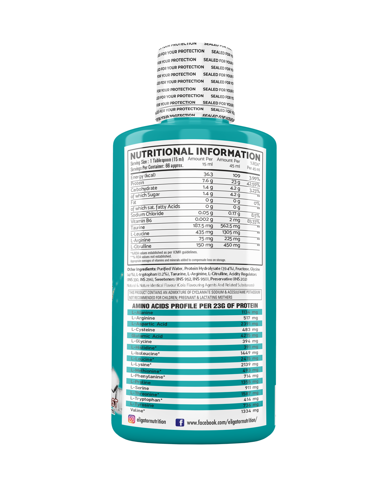 Eligator Pro Amino Liquid – 66 SERVING – Cola Blast