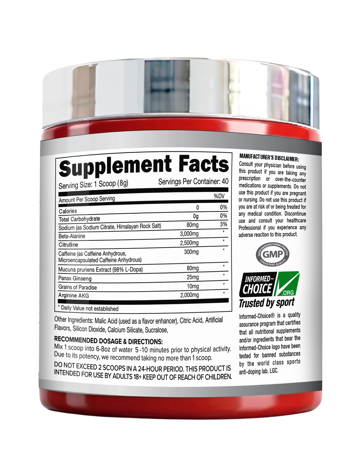 Pro Esthatic Psycho PreWorkout 0.66lbs (300gm) 40 Servings