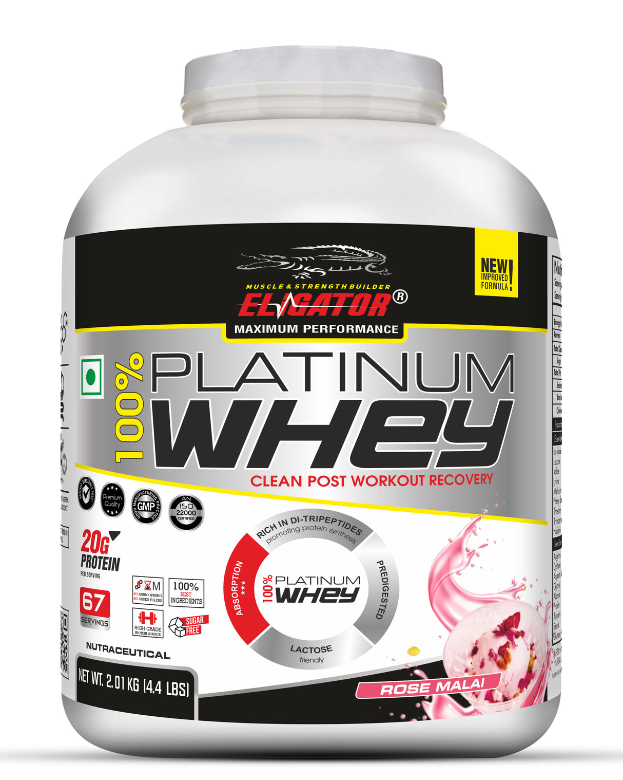 Eligator 100% Platinum Whey 2Kg 67 Servings