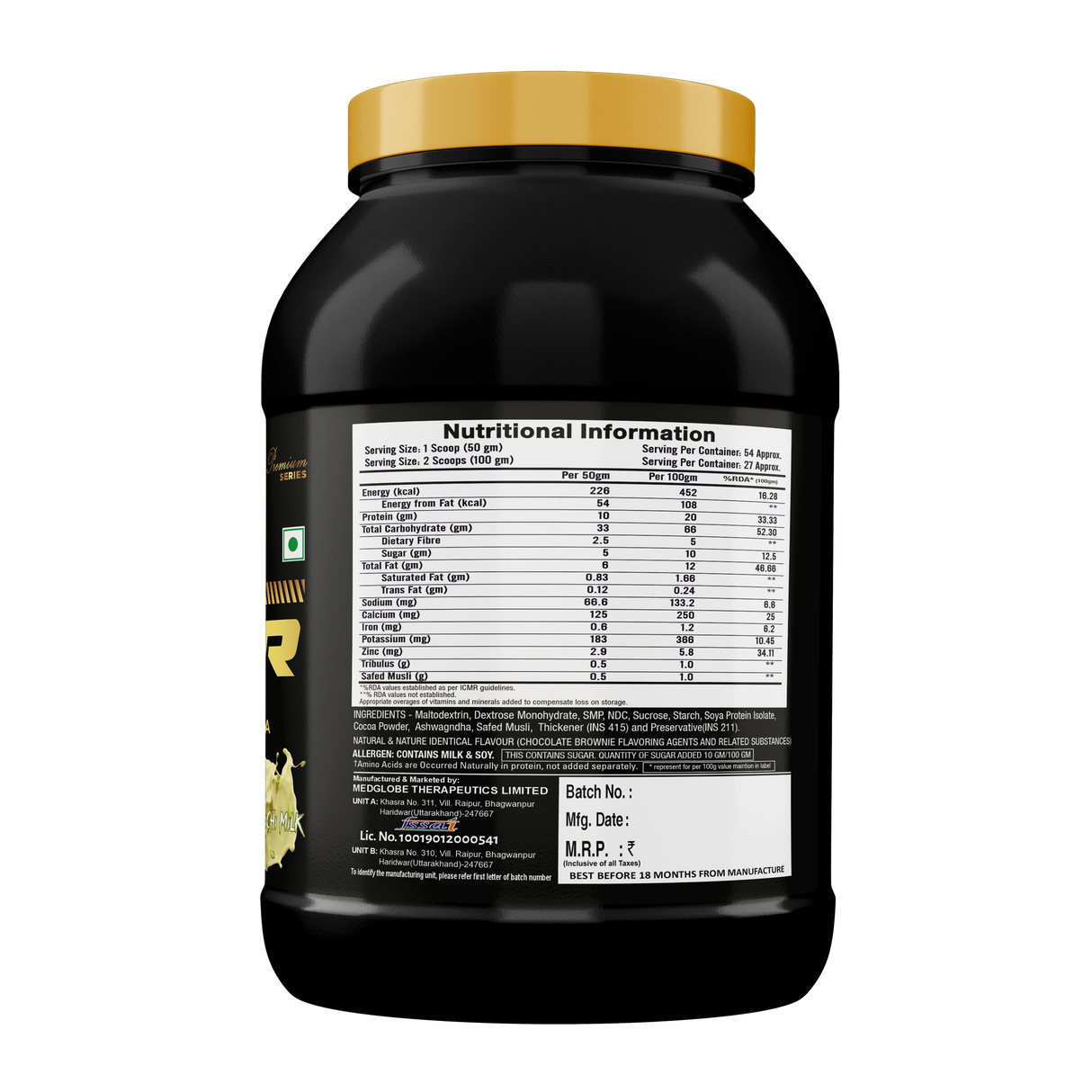 Eligator Premium Series Super Mass - Massive Mass Gainer 900gm