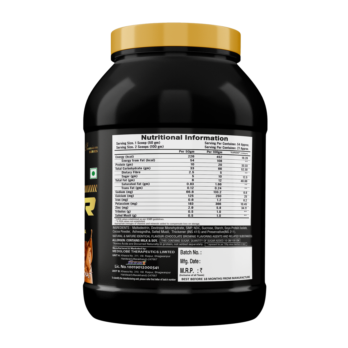 Eligator Premium Series Super Mass - Massive Mass Gainer 900gm