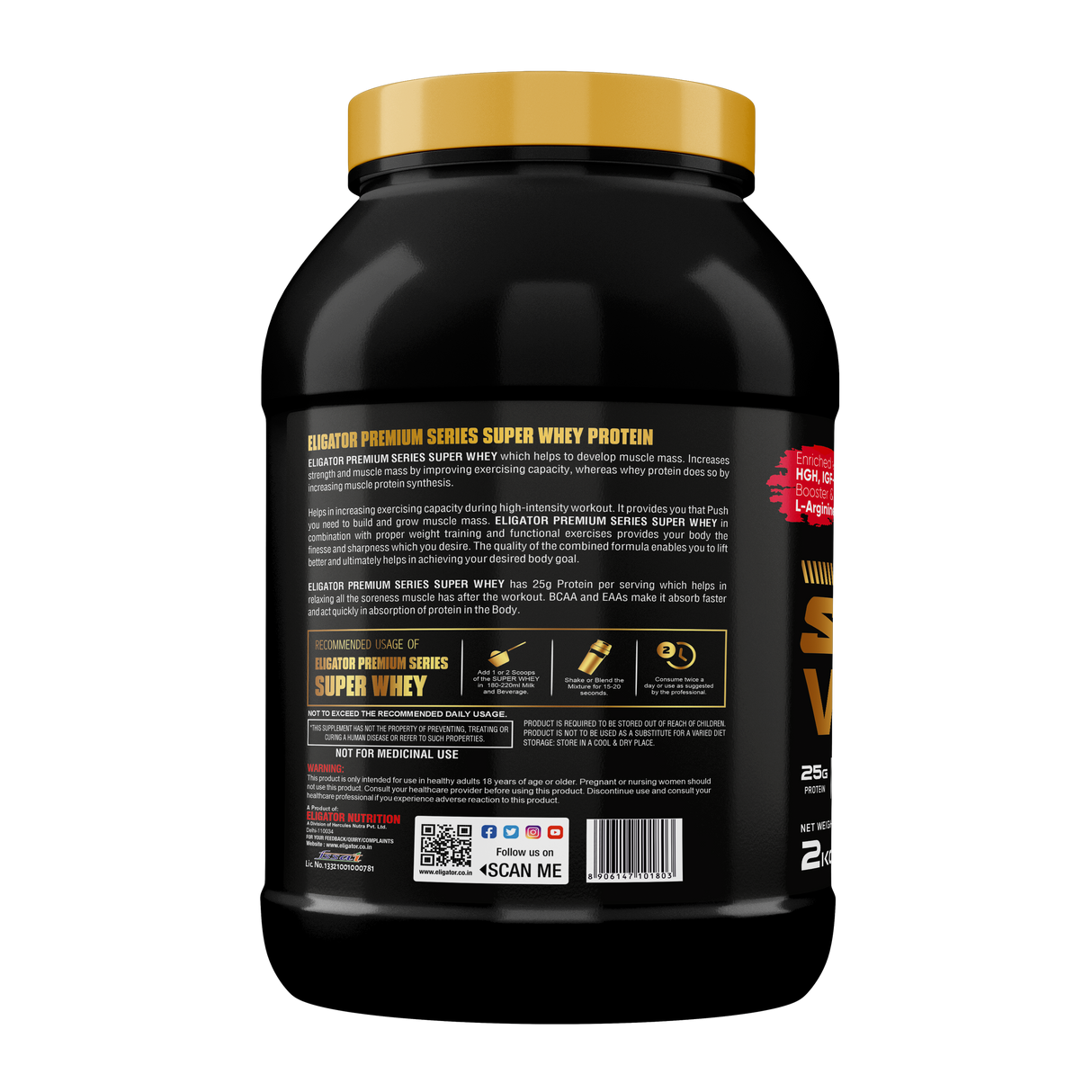 Eligator Premium Series Super Whey - Superior Whey Protein Combination 2kg 57 Servings