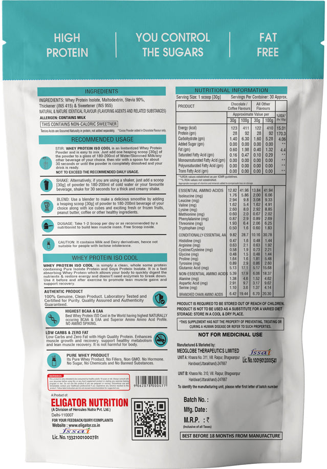 Eligator ISO COOL Isolate Whey Protein 2.01kg 67 Servings