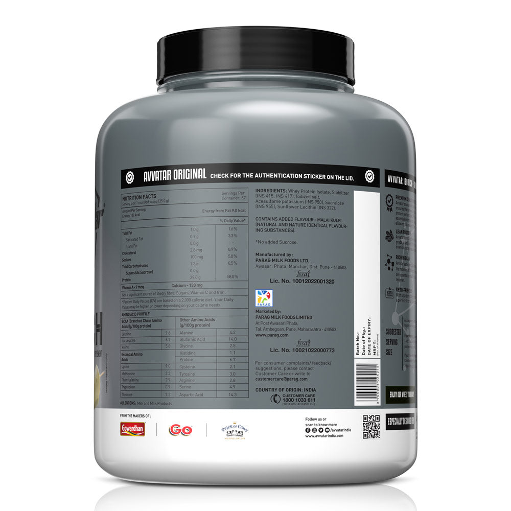 Avvatar Isorich Protein | Premium Whey Protein Isolate Supplement
