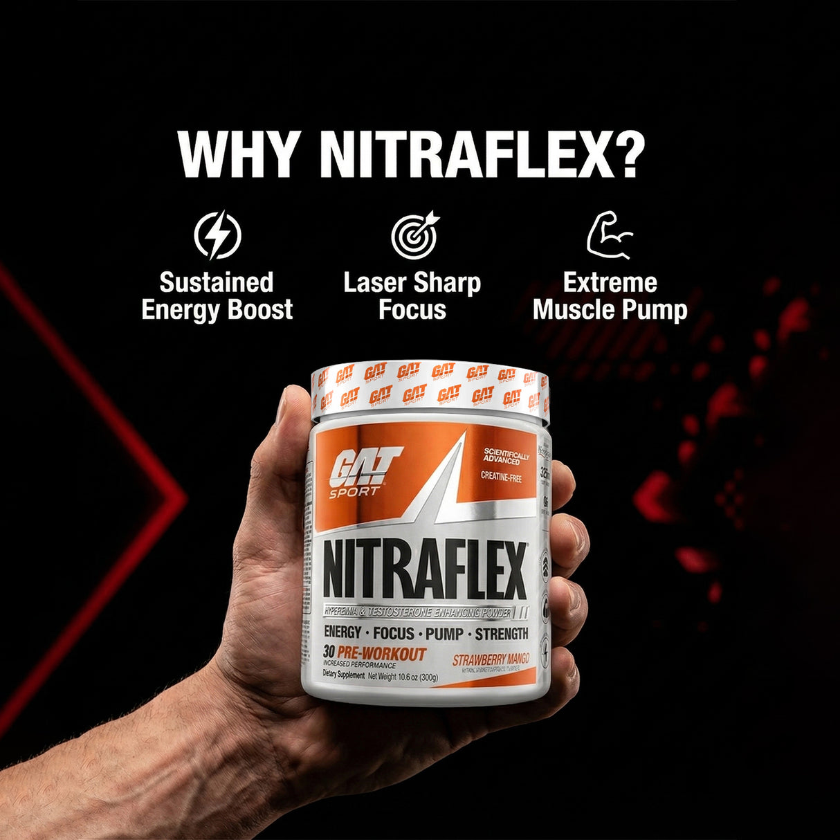 NITRAFLEX ADVANCED Pre-Workout Strawberry Mango Flavor