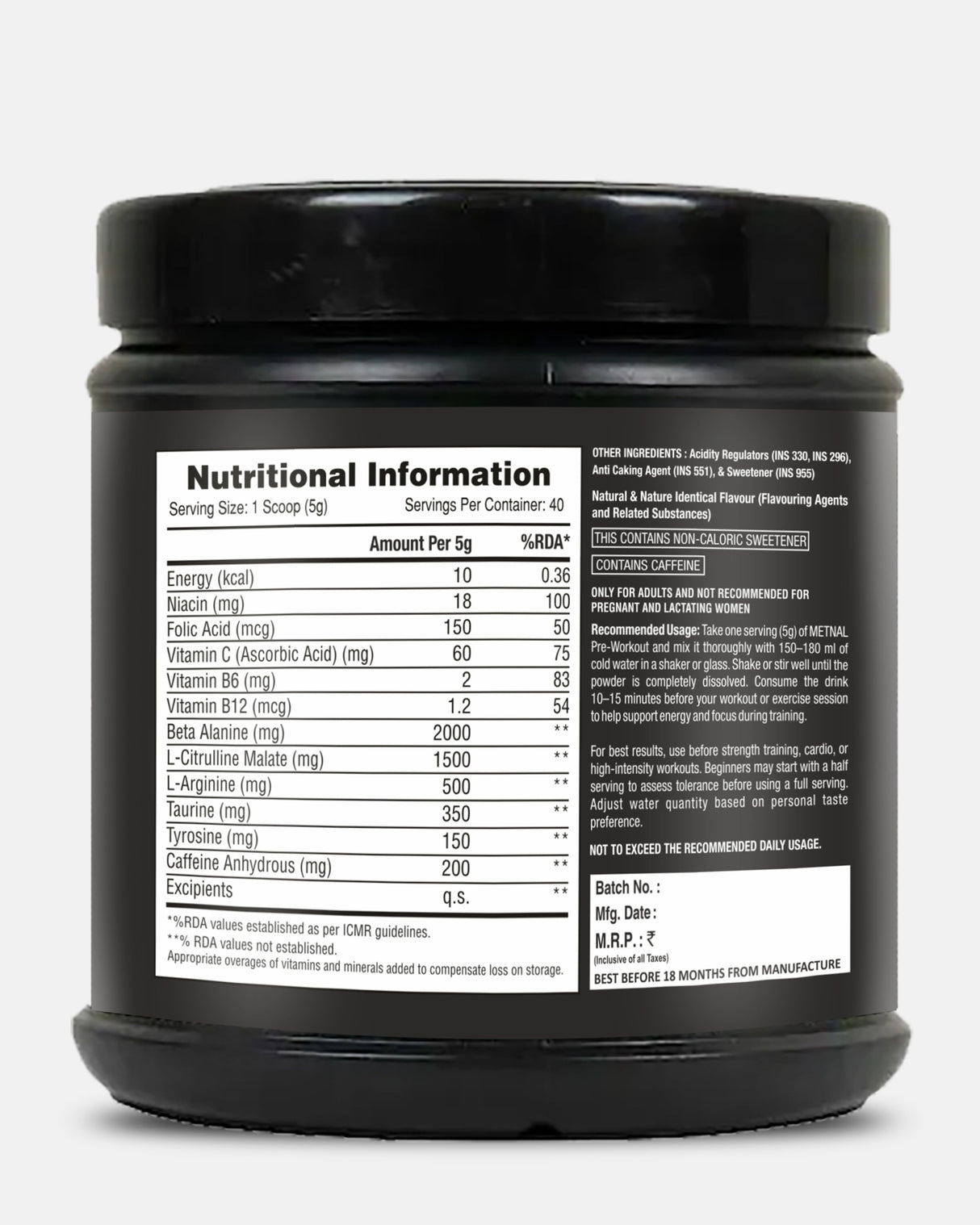 Eligator Mental Pre-Workout (200g) – 40 Servings