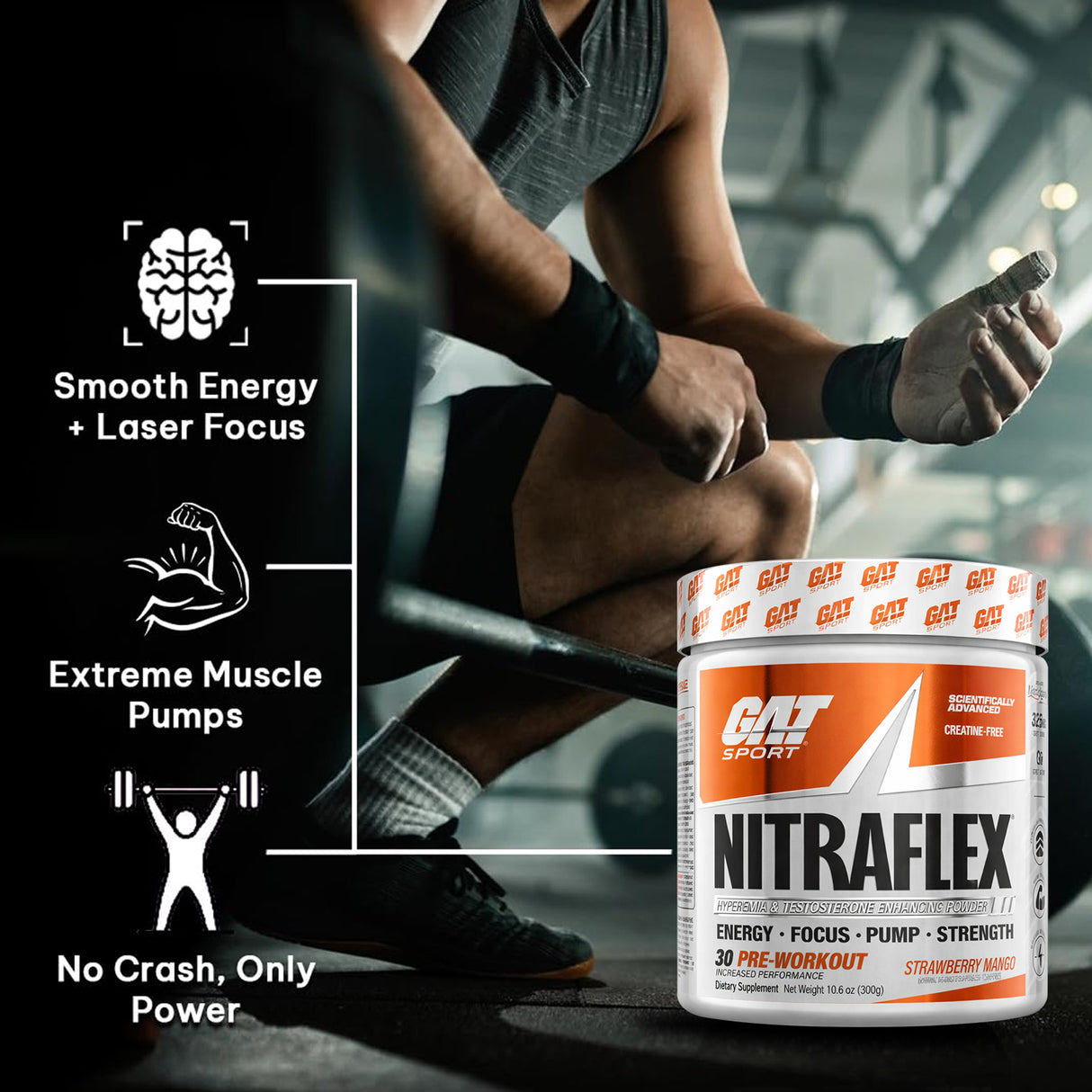 NITRAFLEX ADVANCED Pre-Workout Strawberry Mango Flavor